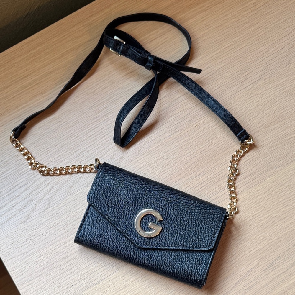 G by Guess Black Crossbody Bag with Gold Accents